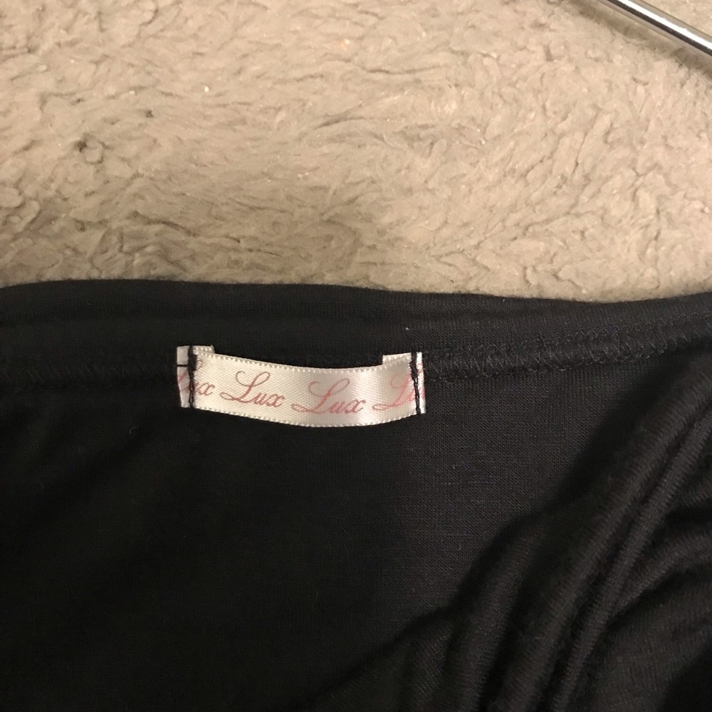 BLACK SIDE ROUCHED SKIRT - Picture 4 of 5